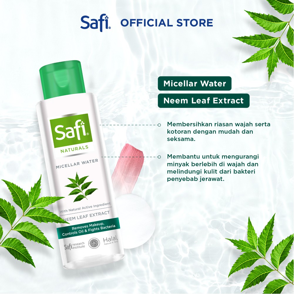 Safi Naturals Micellar Water With Neem 100 ml - Pembersih Wajah