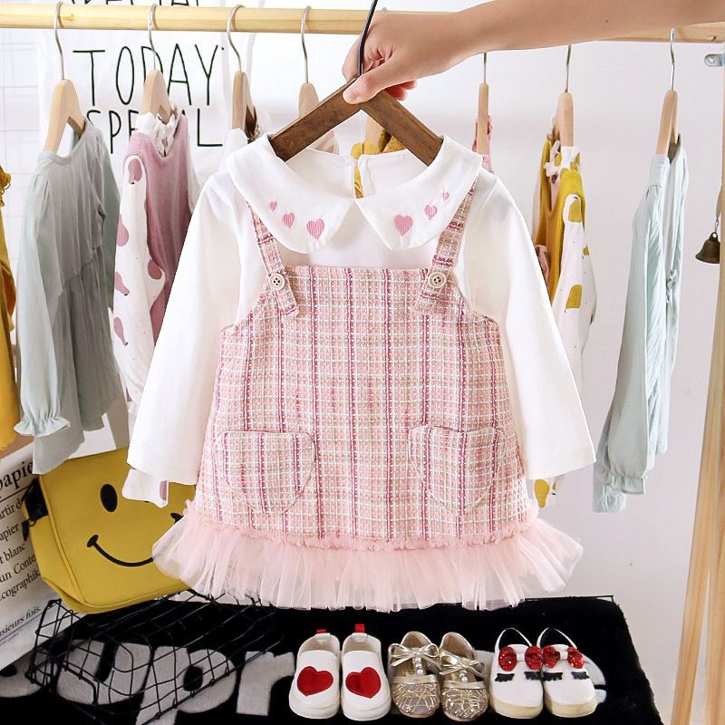 0-3TAHUN DRESS ANAK BAYI PEREMPUAN KUALITAS IMPORT / DRESS PESTA ANAK PEREMPUAN/GAUS PESTA BAYI-PINK LOVE  KVS