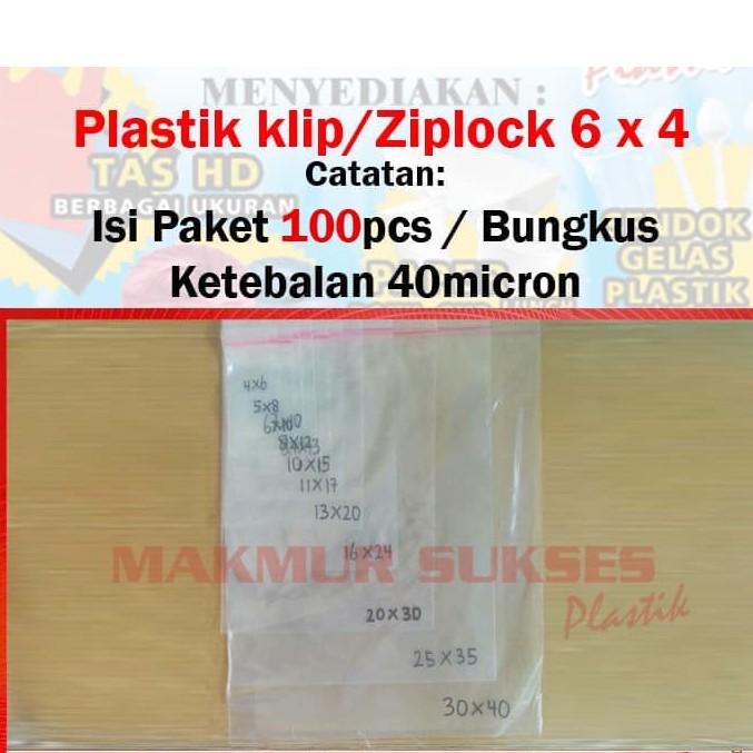 Plastik klip/Ziplock tebal 04 6x4 (100 lembar)