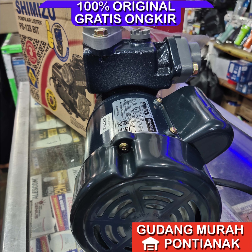 Pompa Air Shimizu PS 128 BIT EXTRA POWER 100 % GULUNGAN KAWAT MOTOR TEMBAGA