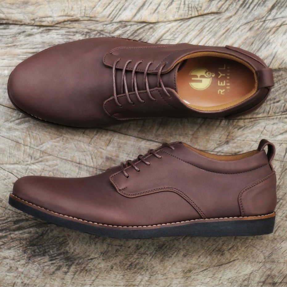 Bridge Brown | Sepatu Pantofel Pria Cowok Men Kerja Kantor Derby Original Footwear | FORIND x Reyl