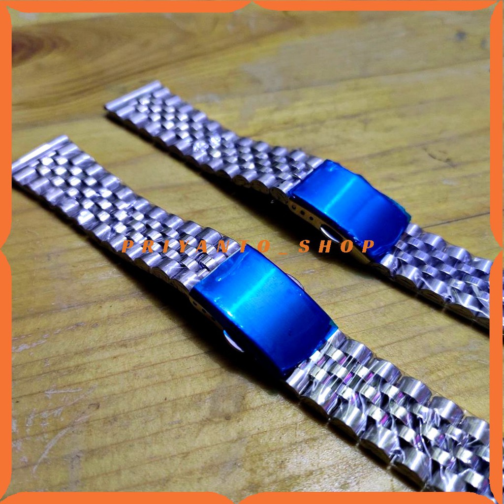 Tali jam tangan Stainless steel watch band 20mm Silver model Lurus B3033