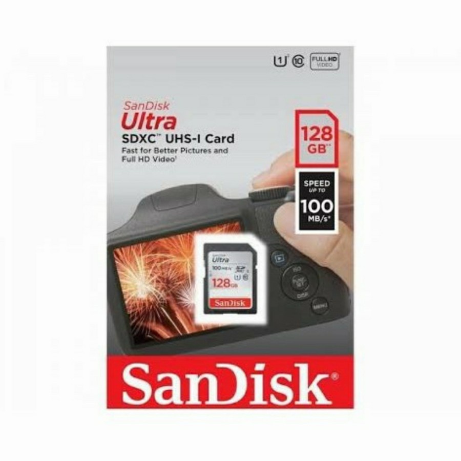 SANDISK SDCARD ULTRA 128GB 100MB/S- SD CARD 128 GB 100MBPS ORIGINAL