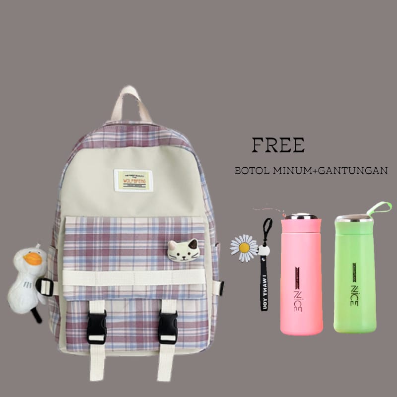 Tas Anak Sekolah Laki laki Simple SD SMP SMA Ransel Backpack Cowok Cewek Garsel