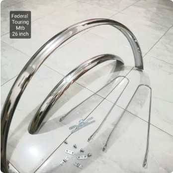 SPAKBOR SEPEDA FEDERAL TOURING 26 INCH CHROME PLAT BESI FENDER SLEBOR
