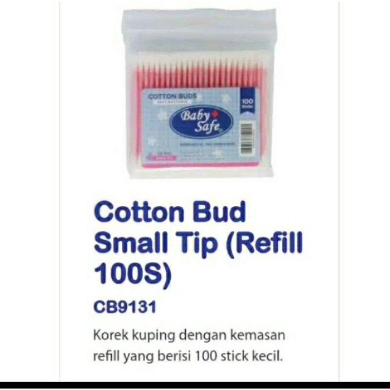 BabySafe Cotton Bud Small Tip / CB9131 /Isi 100/korek kuping