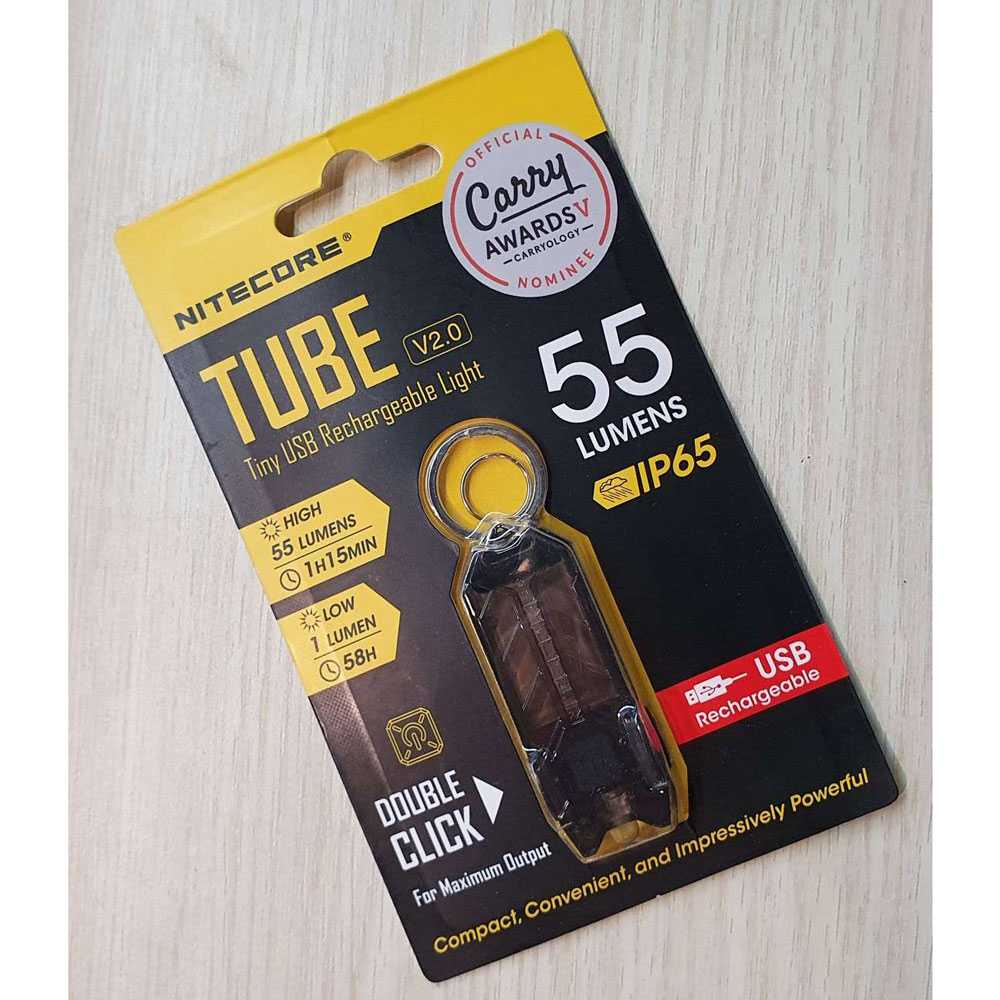(BISA COD) RVOSTR NITECORE Tiny Series Tube V2.0 USB Rechargeable Keychain Light 55lm