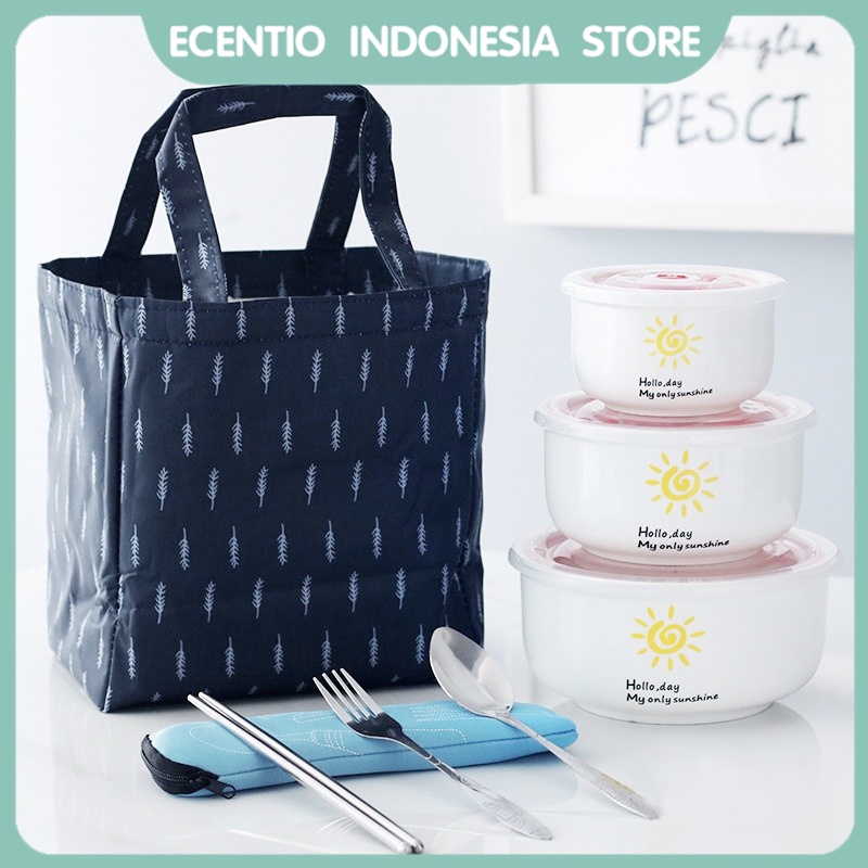 ecentio Tas Bekal/tas bekal lunch bag/Alumunium Foil /Tote bag Waterproof Big tas lunch