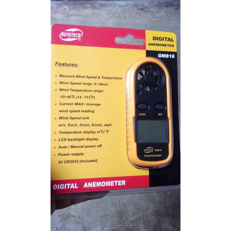 Tool Digital Anemometer Pengukur kecepatan angin thermometer anemo meter