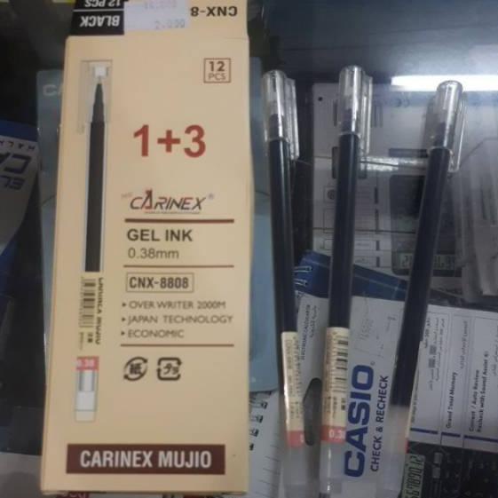 

NEW_PRODUCT Pulpen gel carinex tinta hitam CNX 8808/eselon ES 801 isi 12 pcs 0.38 produck terbaik