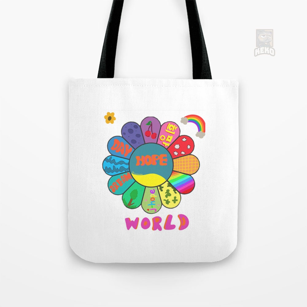 Tote Bag Kanvas Jhope Flower Design