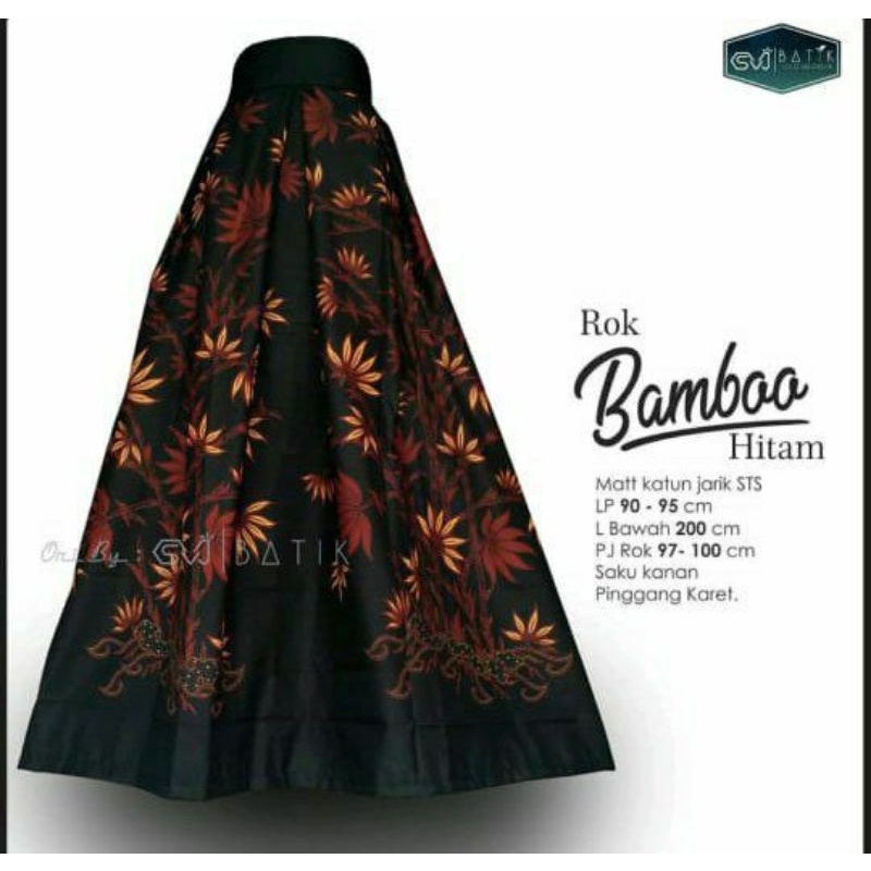 Rok Katun Motif Batik Wanita Remaja Dewasa Panjang Jumbo Fashion Muslim Kekinian Terbaru Pekalongan-N