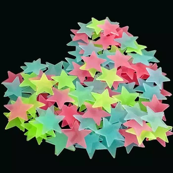 (100 PCS) BINTANG GLOW IN THE DARK H202 / BINTANG BERCAHAYA / BINTANG TERANG