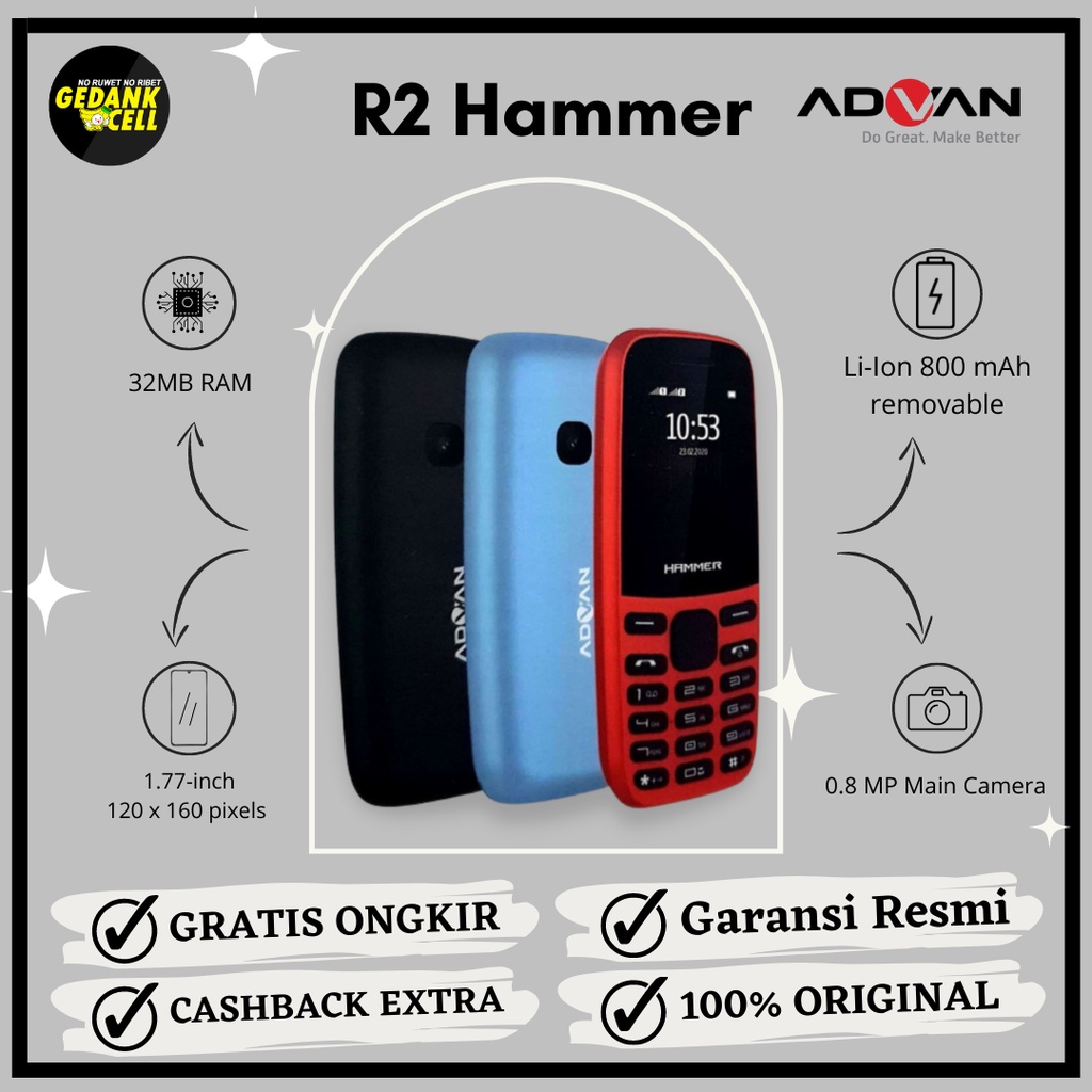 Advan R2 Hammer - Hp Tombol New