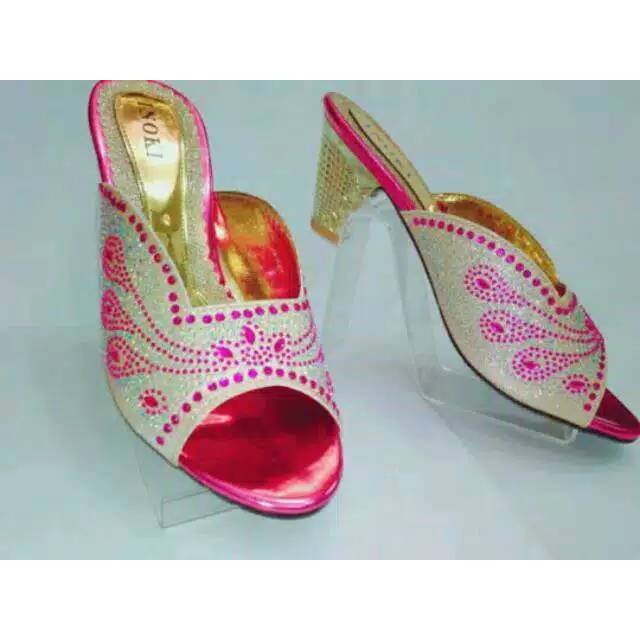 (COD)Restock  Sandal Pesta Wanita  5822-50 PINK FANTA