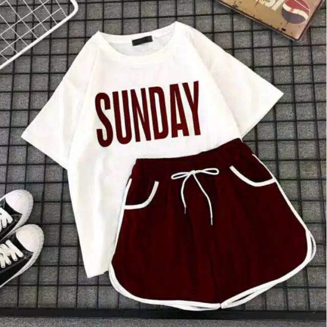 MakeGrosir - SETELAN WANITA SUNDAY BAJU + CELANA