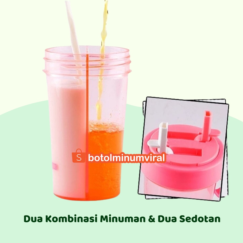 Botol Minum Duet 2 Sisi Couple 600ml