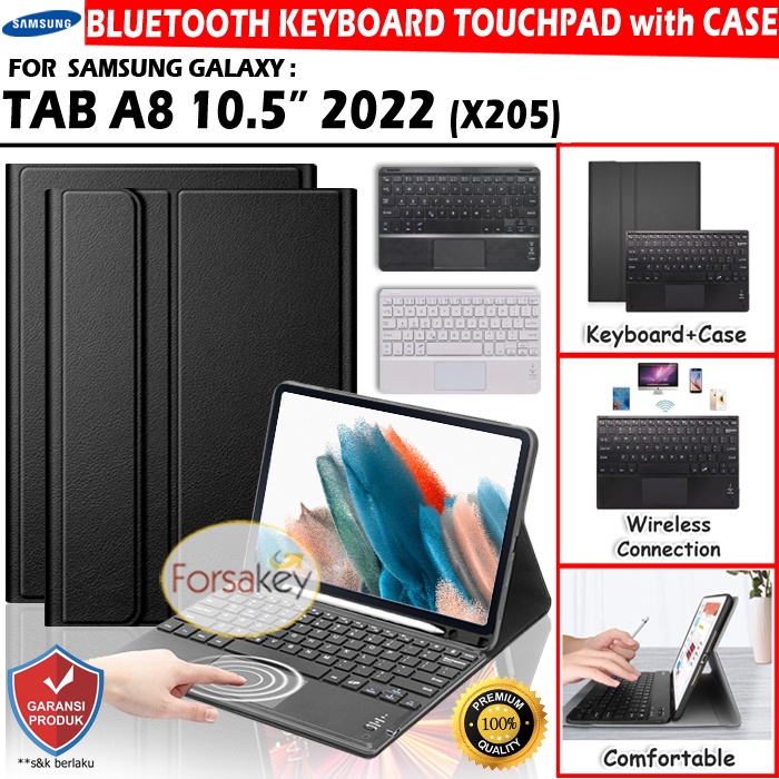 samsung galaxy tab tablet a8 2022 10 5 inch sm x200 x205 wireless bluetooth keyboard keybord kibord 