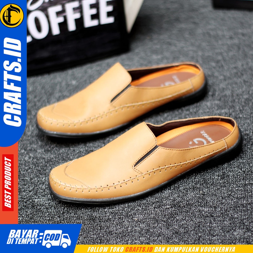 Crafts Bejita - Sepatu Sandal Casual Bustong Kulit Asli Pria