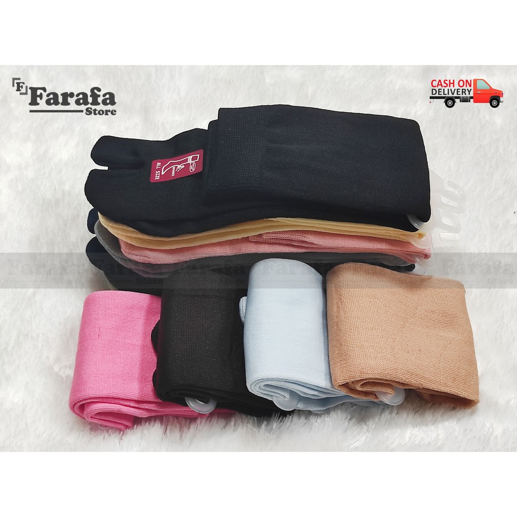 Kaos kaki jari jempol wanita muslimah polos bahan polyester