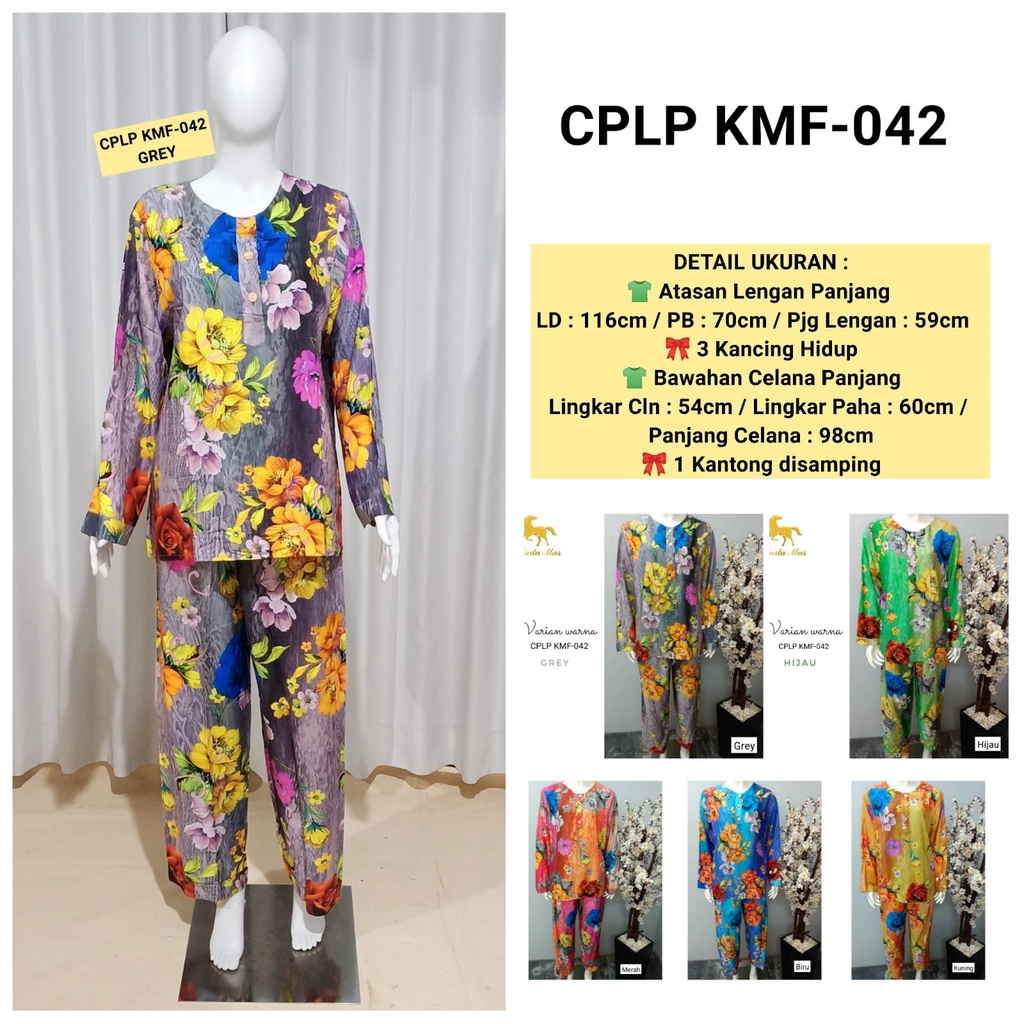 AS Setelan Lengan Panjang Batik Kudamas CPLP LD 114cm - 116cm