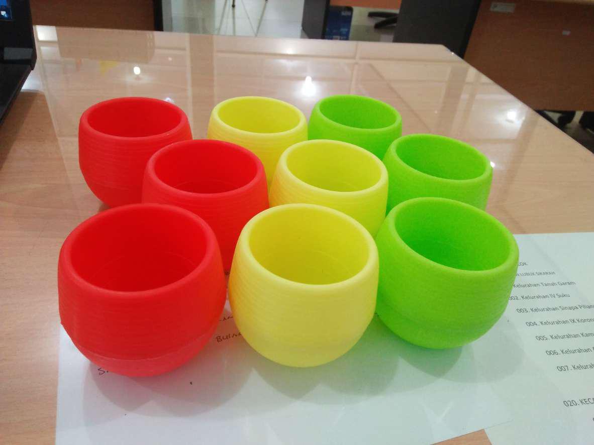 Pot Bulat Mini Vas Bunga Melamin Plastik Pot Bunga Kecil Minimalis Simple Praktis