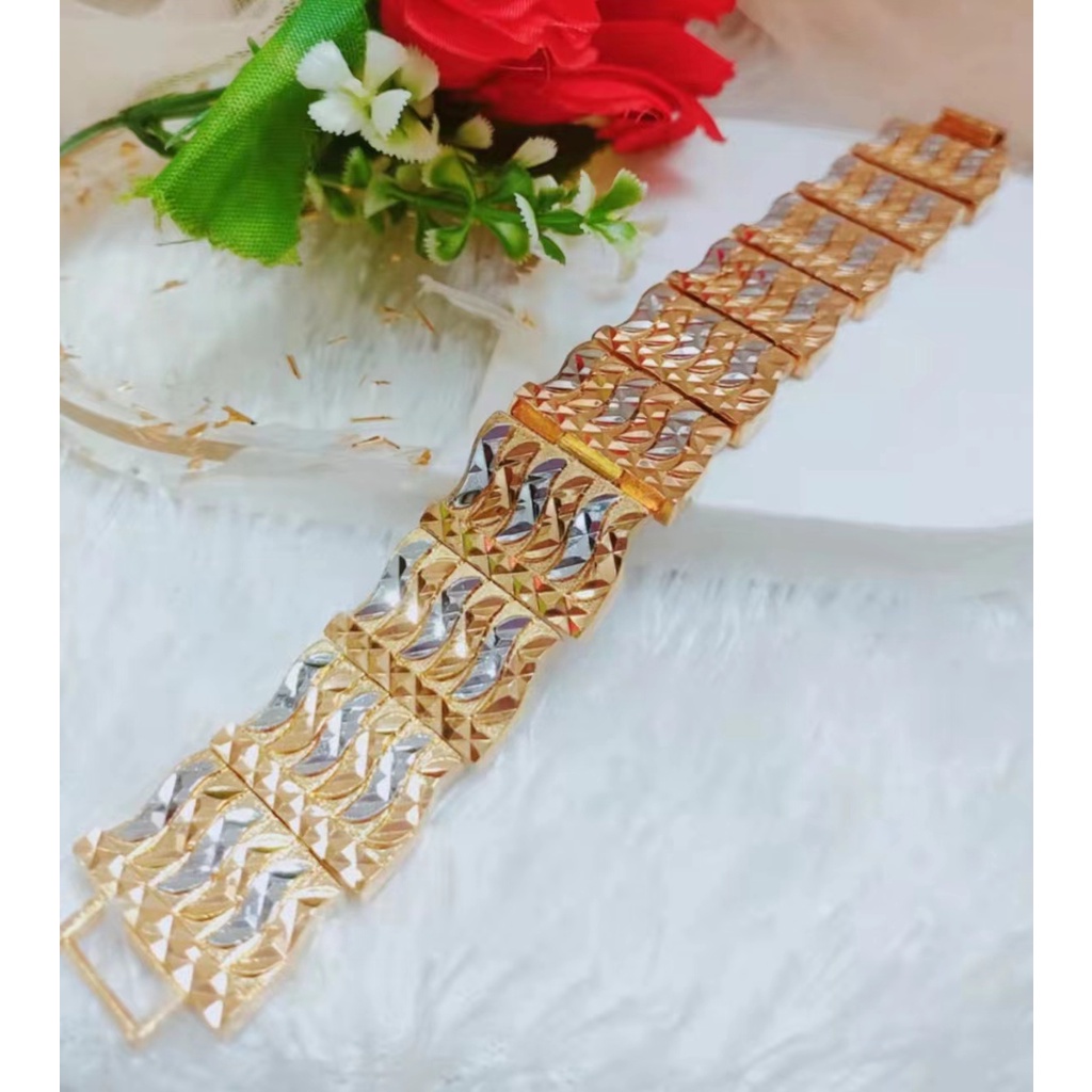 Gelang Xuping Rantai Kombinasi Lapis Emas 24k Perhiasan 1230.1231