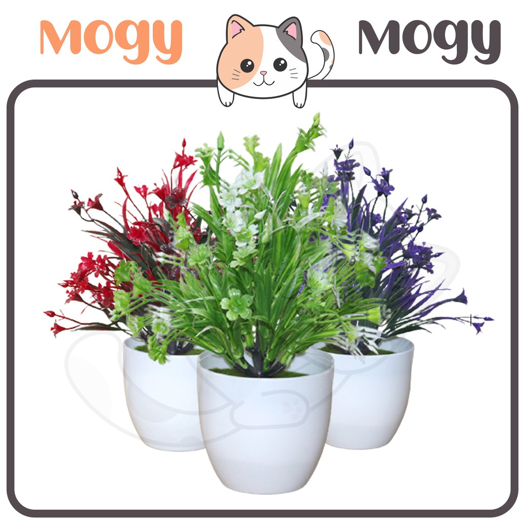 MOGYMOGY PT45 Pot Bunga Monochrome Solid Color Plastik Bunga Hias Dekorasi Kamar Rumah Kantor