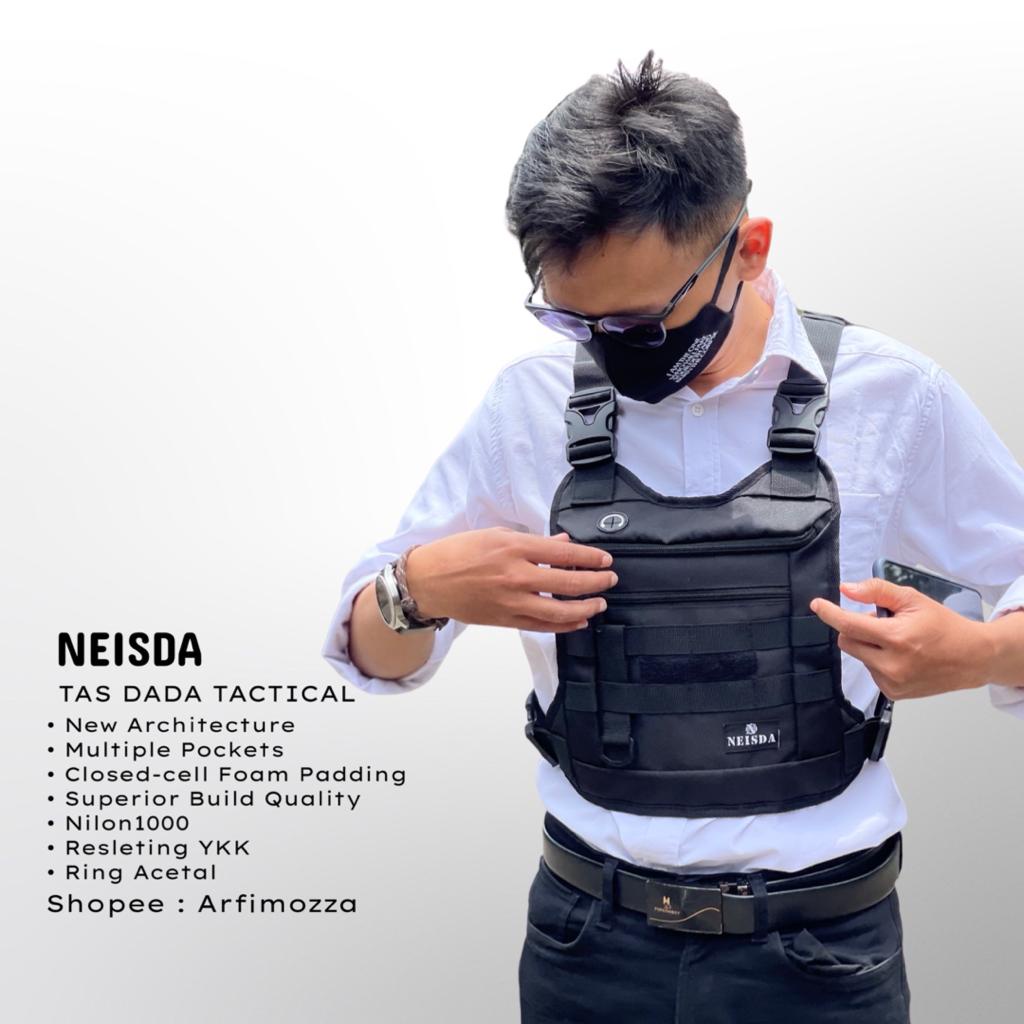 Tas Dada Pria Original Neisda Model Rompi Black Edition / Tas Selempang Pria Keren Model Terbaru 2022