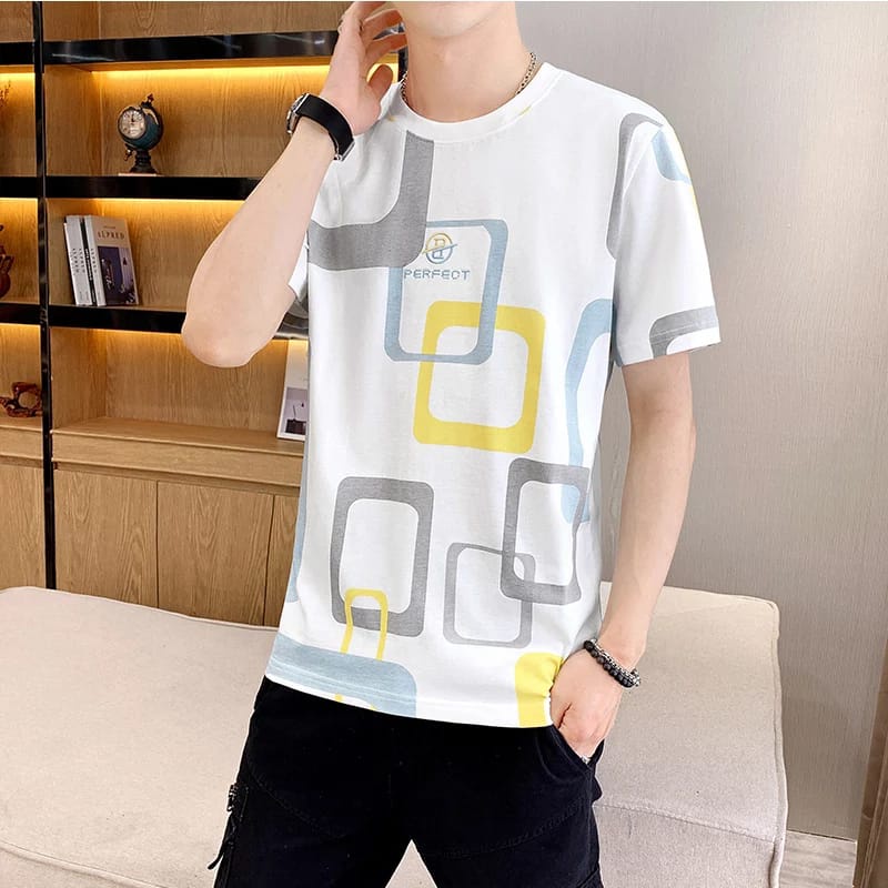 KIYOWO-Baju Kaos Distro Perfect Lengan Pendek Pria