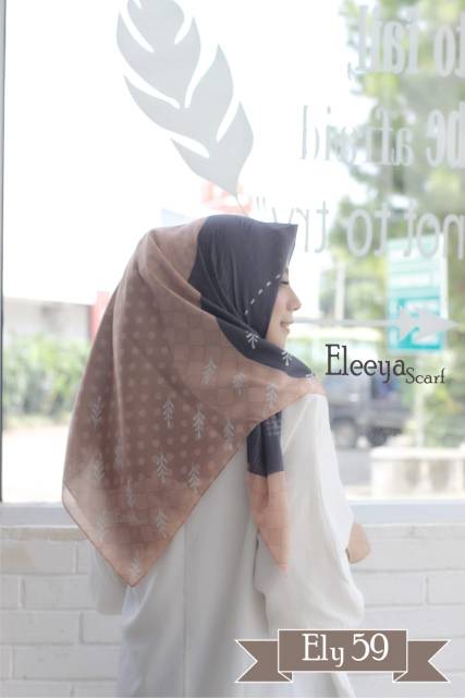 HIJAB SEGIEMPAT MOTIF ELY 59 || Eleeya Scarf