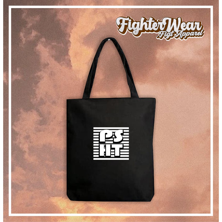 Tas Bahu ToteBag PSHT Bahan Drill Premium Resleting Tali Kain 30 x 40 cm