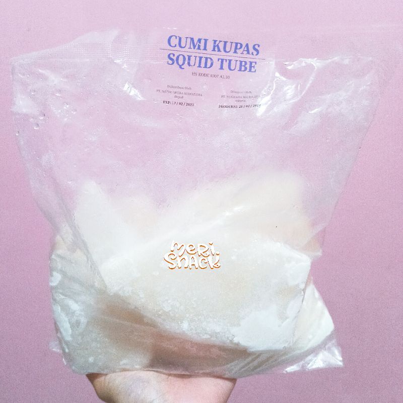 

Cumi Kupas 1Kg / Squid Tube / Cumi Beku