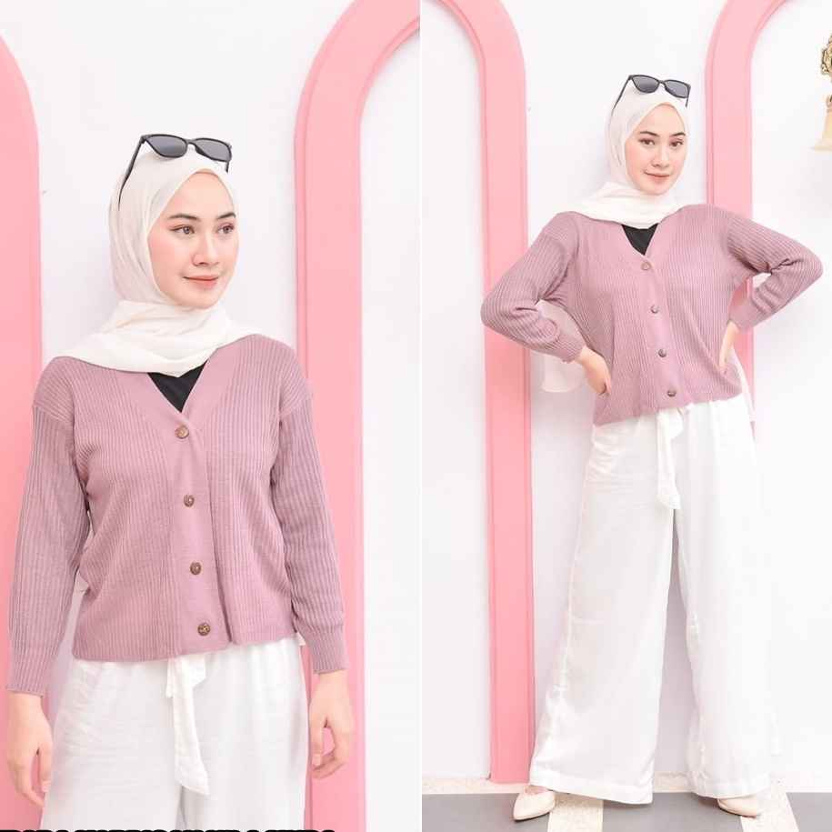 Cardigan Rajut Willy Crop Batok