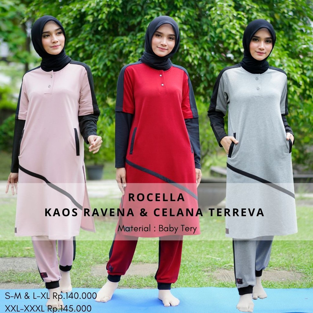 KAOS OLAHARAGA WANITA LENGAN PANJANG, ROCELLA KAOS RAVENA / PAKAIAN OLAHRAGA KAOS SPORT WANITA