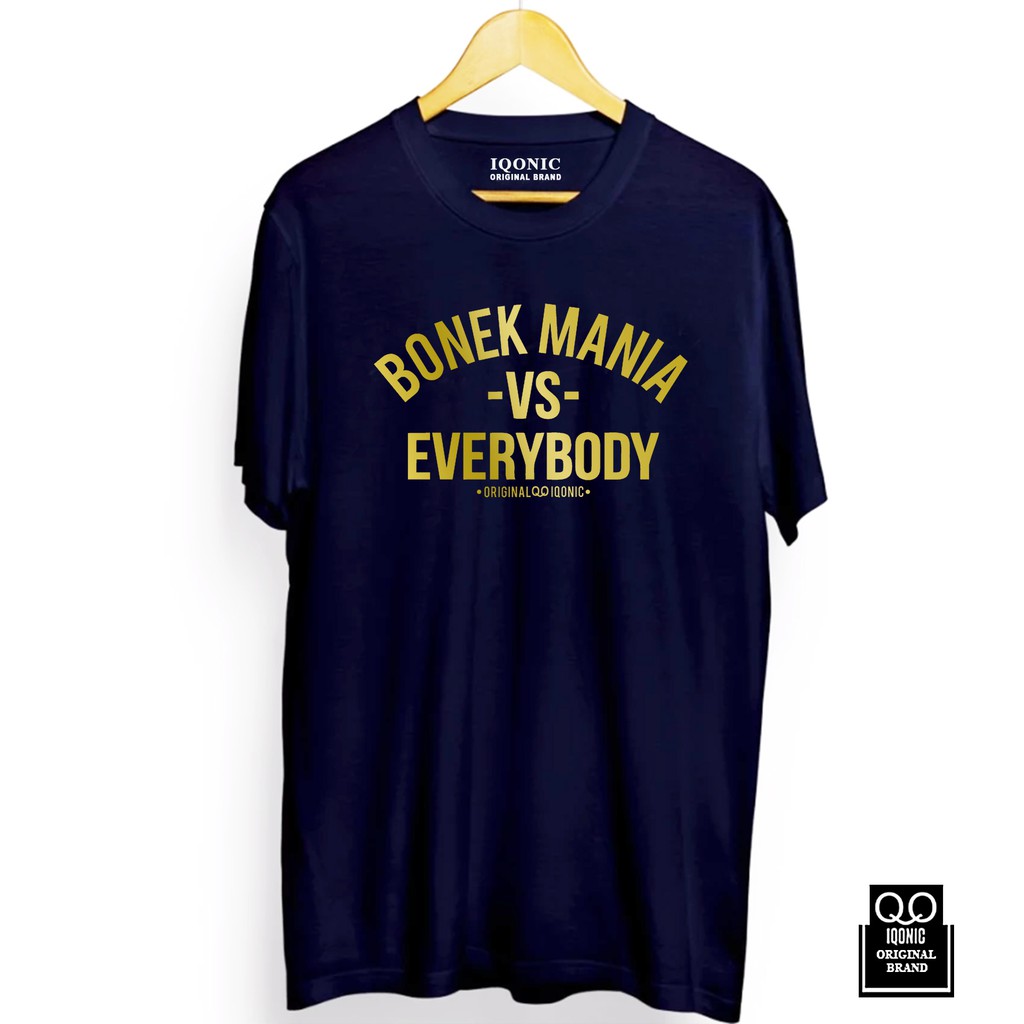 Kaos Distro Men &amp; Women BONEK VS EVERYBODY Text Gold -  Original Premium Quality 100% Catoon