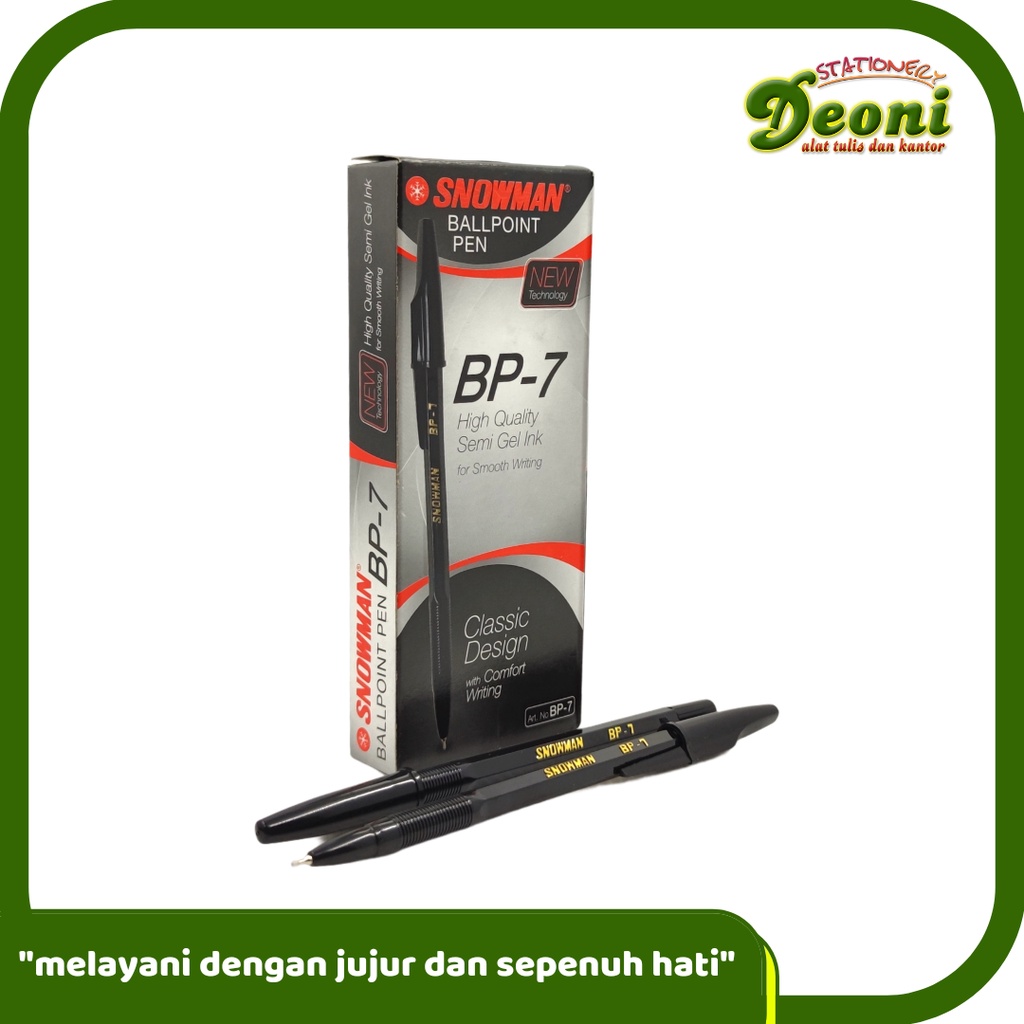

SNOWMAN BP 7 Ballpoint Pen Pulpen Pena Hitam