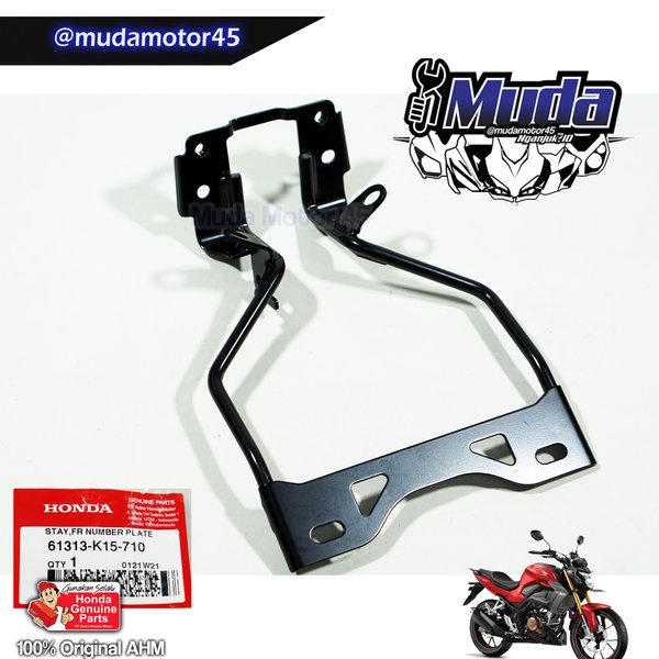 DUDUKAN PLAT NOMOR CB150R V4 2021 2022 2024 BATOK LAMPU DEPAN 61313-K15-710 61313K15710 PANGKON HEAD