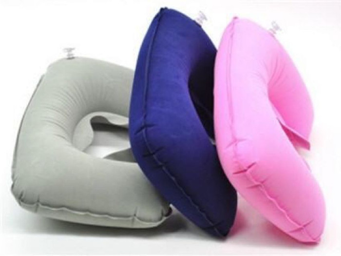 Bantal Leher Angin Tiup Set / Travel Pillow