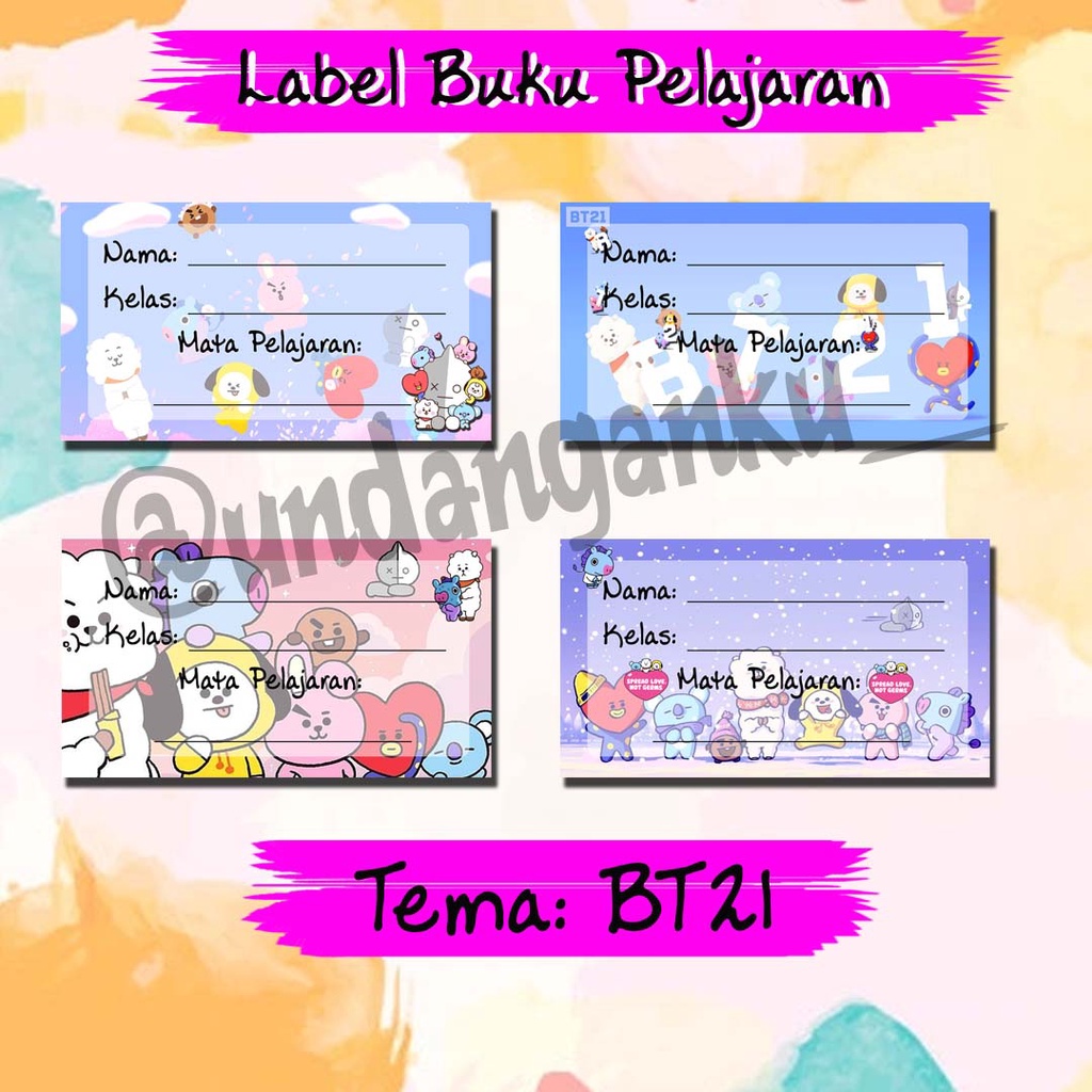 Sticker Label Buku Pelajara Sekolah Murah Custom