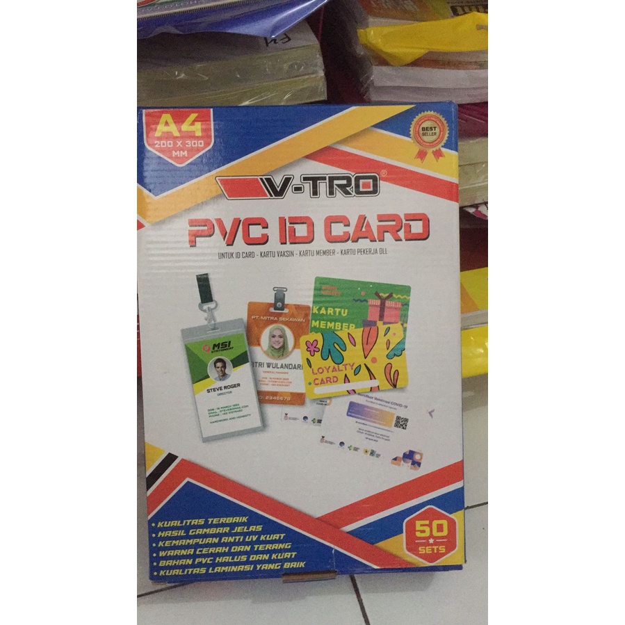 

V-TRO PVC ID CARD / BAHAN ID VTRO 50SET