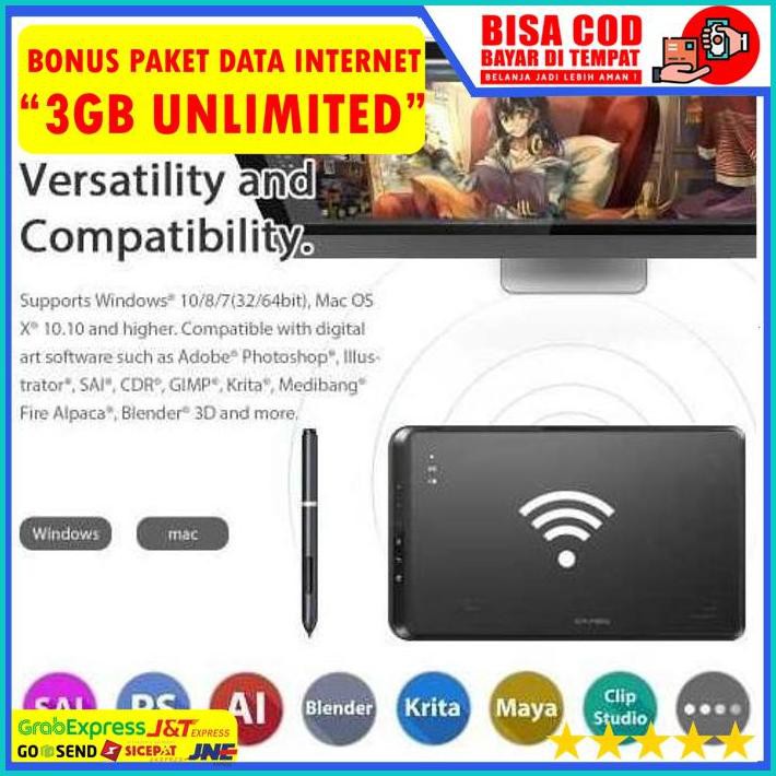 BONUS XP-Pen Star 05 V2 Wireless Smart Graphics Pen Tablet with Passive Pen