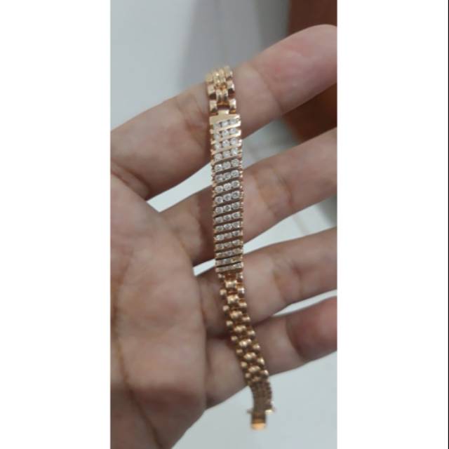 Berlian medan gelang plat tali jam