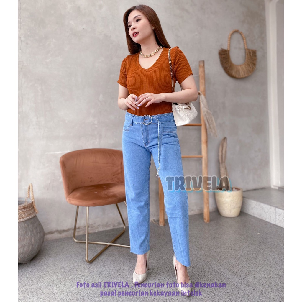 TRIVELA - CLEA BOYFIE / BOYFRIEND IKAT PINGGANG / CLEA LIGHT UNFINISHED BOYFIE FREE BELT