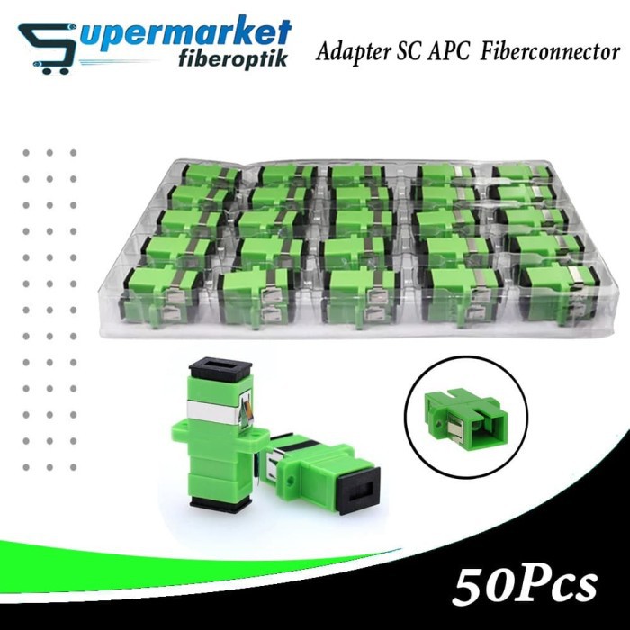 [𝗛𝗶𝗴𝗵 𝗤𝘂𝗮𝗹𝗶𝘁𝘆] Adapter SC APC / SC UPC Konektor Fiber Optik isi 50 pcs