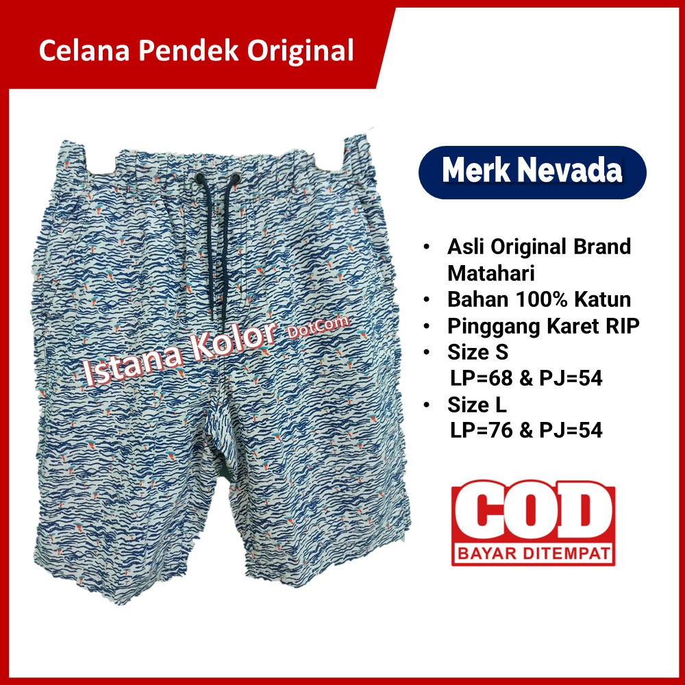 Celana Pendek Nevada AX House Kolor Pria Wanita Cowok Chinos Cargo Asli Original Matahari Ramayana G