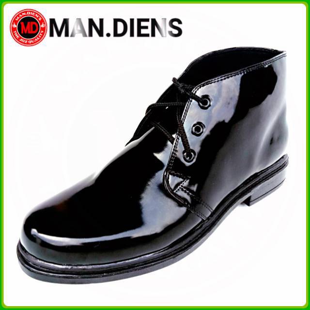 MANDIENS Sepatu PDH Polos Tali Tiga Kilap - Sepatu Formal Pantofel Pria / Sepatu Pdh Polisi TNI Dishub Security Sepatu Pdh Kulit Kilap Kilat Original - Sepatu Pantofel Pdh Polri Polisi