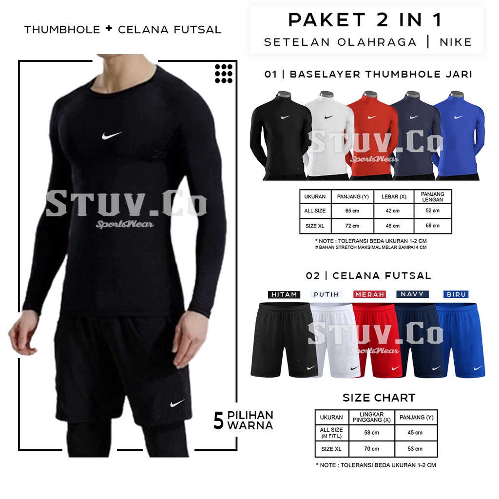 STELAN PAKAIAN OLAHRAGA MANSET BASELAYER PANJANG JARI DAN CELANA OLAHRAGA DRIFIT PRIA WANITA 5 WARNA