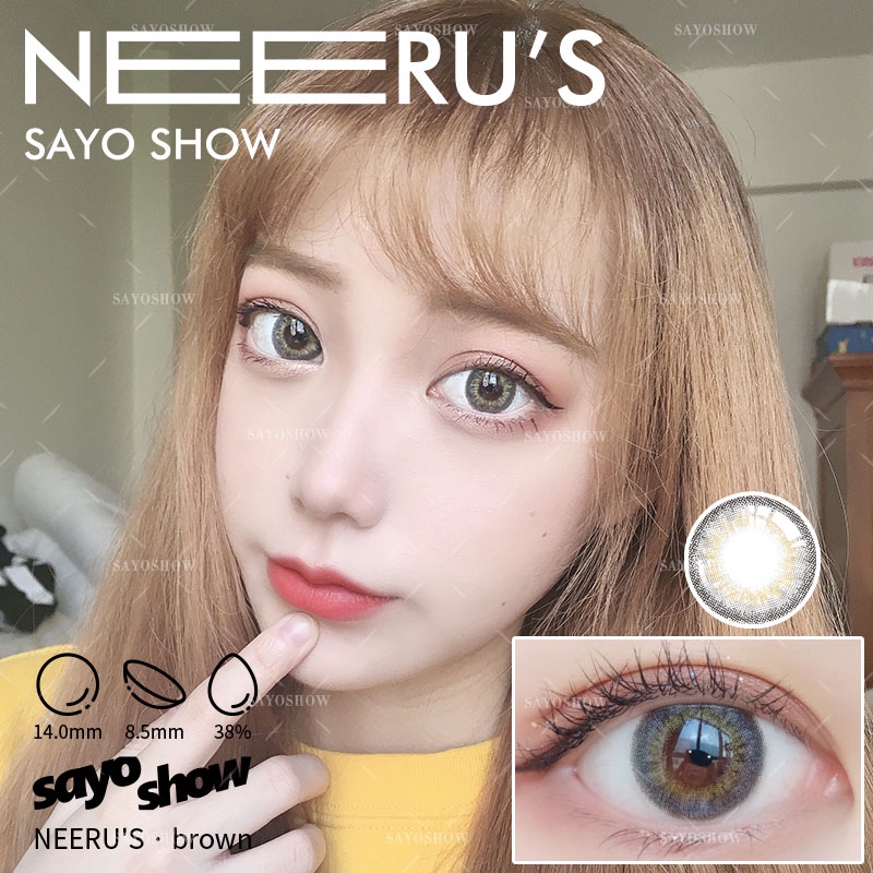 SAYOSHOW 1 PCS/SEBELAH MATA ( HANYA 1 PCS )  - Softlens NEERU'S Normal, Minus 1.00 S/D 8.00 (14 mm)