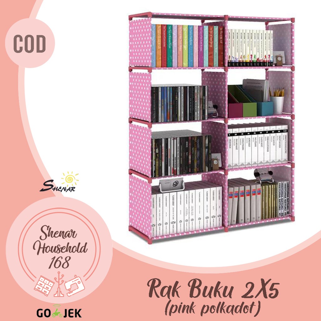 RAK BUKU /PENYIMPAN BUKU LEMARI SERBAGUNA 2 SISI/RAK BUKU MULTFUNGSI RB- 2x5 ,SHENARHOUSEHOLD